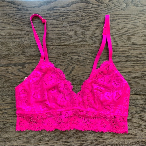 Hot pink La Senza lace bralette size X-small
